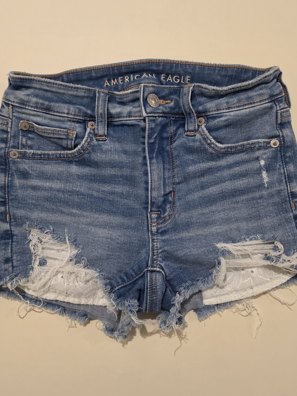 American Eagle Outfitters Distressed Denim Shorts - Blue